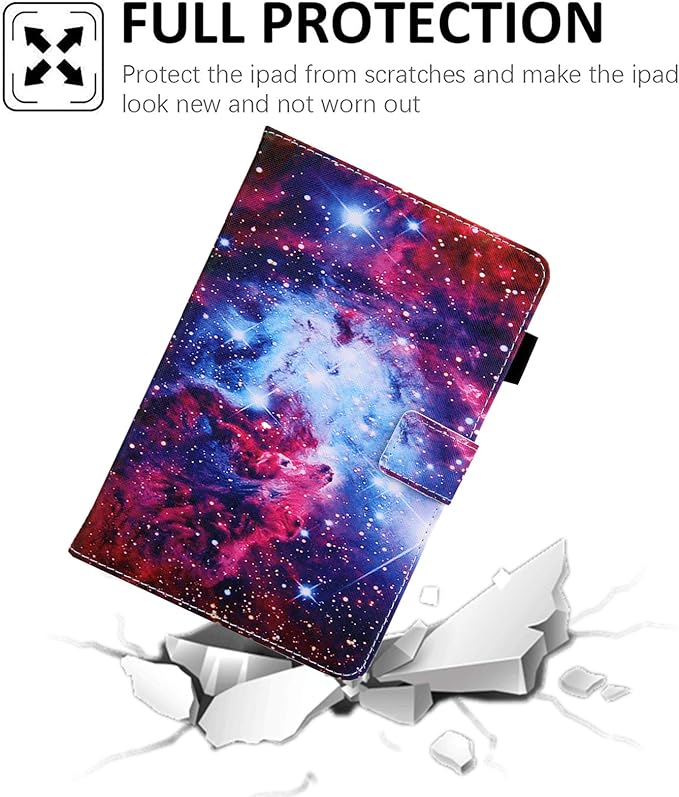 Dteck for Fire Max 11 (13th Generation) Tablet Case 11" 2023, PU Leather Protective Fold Stand Case with Auto Sleep Wake, Adjustable Viewing Angles, 4 Card Slots, Cute Slim Folio Case, Red Galaxy