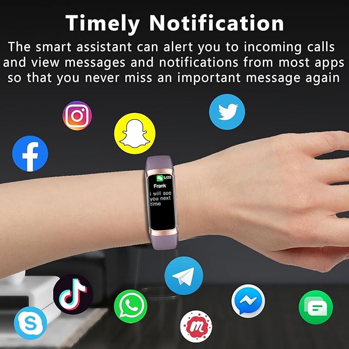 Fitness Tracker with Heart Rate/Blood Oxygen/Sleep Monitor, 20+ Sports Modes Smart Watches for Women/Men, Activity & Step Tracker Smart Watch for Android/iOS Phones