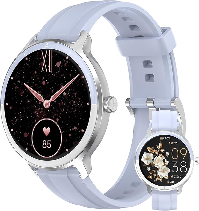 Smart Watches for Women Men 1.27" HD Fitness Tracker with Heart Rate/Sleep/Step/SpO2 Monitor, IP68 Waterproof Watch for Android iOS (Blue)