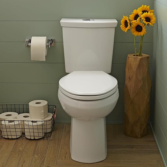 American Standard 2887218.020 H2Option Two-Piece Toilet Less Seat, Elongated Front, Standard Height, Dual Flush, White, 1.28 GPF