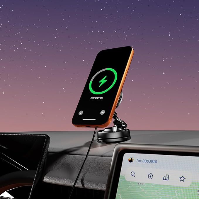 Black Shark Magnetic Car Phone Holder+ Wireless Charger with Cooling Fan
