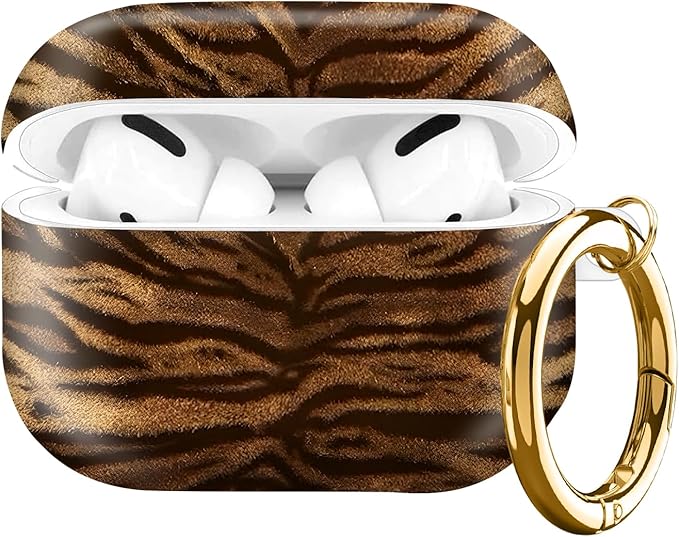 Compatible with AirPod Pro Case 2nd/1st Gen (2023/2022/2019),Shockproof Protective Cover with Keychain for Women,Cute Charging Case for Airpod Pro 2/1(Animal Tiger)