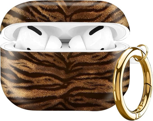 Compatible with AirPod Pro Case 2nd/1st Gen (2023/2022/2019),Shockproof Protective Cover with Keychain for Women,Cute Charging Case for Airpod Pro 2/1(Animal Tiger)