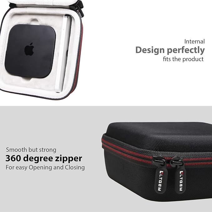 LTGEM EVA Hard Case for 2022 Apple TV 4K Wi‑Fi with 64GB Storage (3rd Generation) - Travel - Protective Carrying Storage Bag