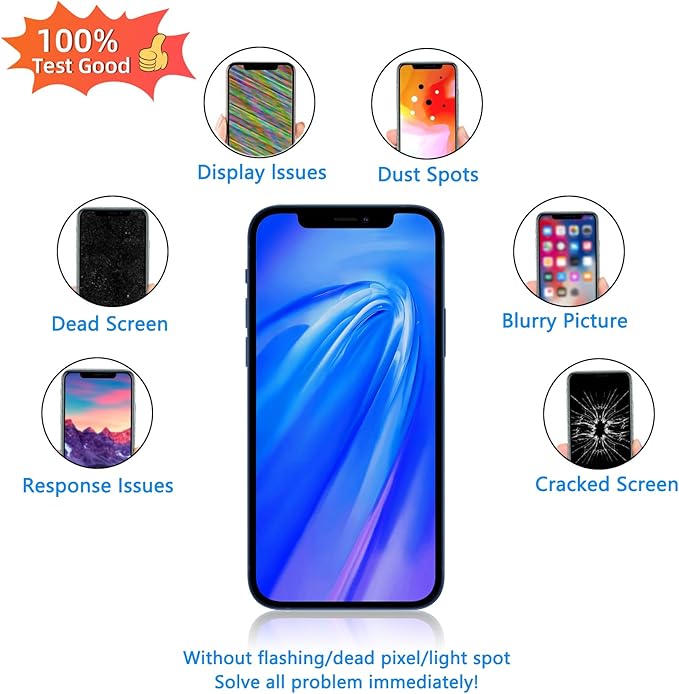 for iPhone 12 Mini Screen Replacement, 3D Touch 5.4 Inch LCD Screen Replacement A2399 LCD Screen Display Digitizer Compatible with Model A2398,A2399,A2400 Frame Assembly Repair Parts Kits