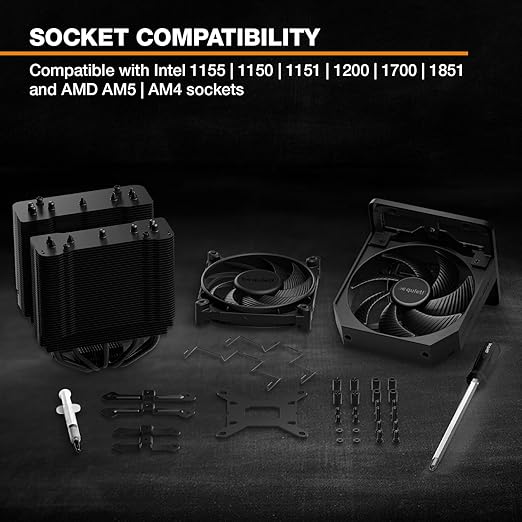 be quiet! Dark Rock Pro 5 Quiet Cooling CPU Cooler | Immensely High Airflow | 7 high-Performance Copper Heat Pipes | Speed Switch | Thermal Grease | BK036