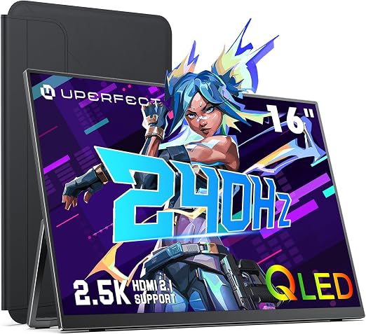 UPERFECT 2.5K 240Hz Portable Monitor, 16" 2560x1600 Portable Gaming Monitor