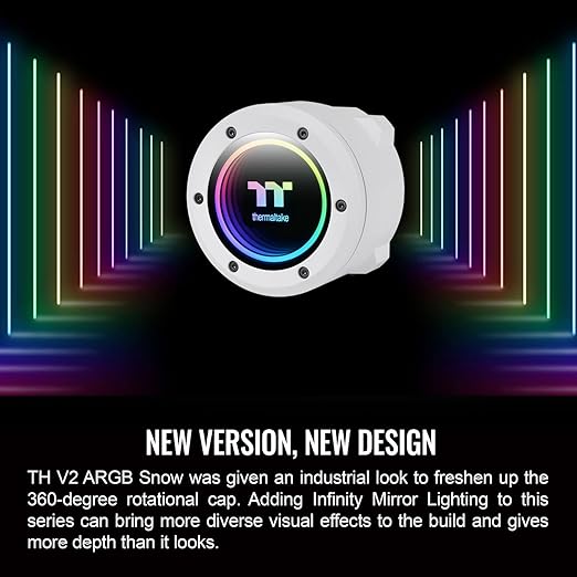 Thermaltake TH280 V2 Ultra ARGB Sync/AlO Liquid Cooler/ARGB Fan 140 * 2/PWM 500~1800rpm/Water Block 2.1" LCD/White, CL-W406-PL14SW-A