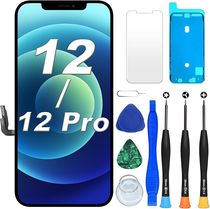 DIGI4U LCD for iPhone 12/12 Pro Screen Replacement, 6.1''[3D Touch][Small Notch] Screen for iPhone 12/12 Pro Display Digitizer Assembly, with Repair Tools for iPhone 12/12 Pro LCD