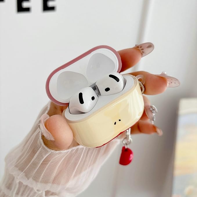 JANDM 3D Fruit Case with Keychain for AirPods 3,Cute Apples-Shaped Design Aesthetic Shockproof Cover with Strap Women Girls Cover Case for AirPods 3
