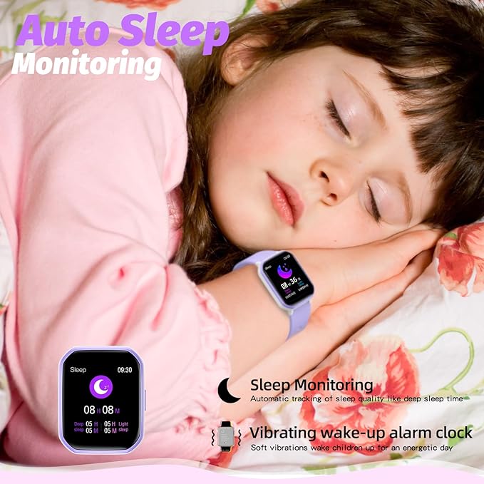 Kids Smart Watch Girls Boys, Fitness Tracker for Kids, 1.5 Inch DIY Dial, 19 Sport Mode, Sleep Monitor, Pedometers, Heart Rate, IP68 Waterproof, Great Gift for Boys Girls Teens 6-14