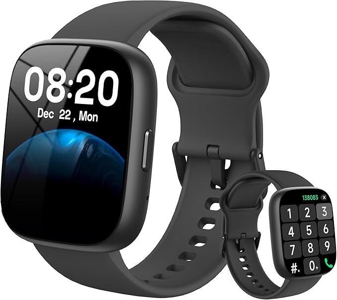 Smart Watch with Alexa & Bluetooth Calling-1.83" HD Touchscreen Fitness Watch, Fitness Tracker w/Heart Rate/Sleep Monitor, 30-Day Standby, 120+ Sports Modes, IP68 Waterproof Smartwatch for Android iOS