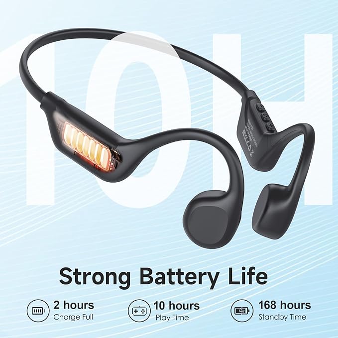 LOBKIN Bone Conduction Headphones Bluetooth 5.4 - Open Ear Headphones Wireless with Mic, IPX5 Waterproof Sports Earphones for Running, Gym Workout, Ski, Cycling
