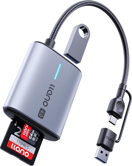 llano 3 in 1 SD/TF/USB Card Reader, High-Speed 312MB/s with Dual USB A&C