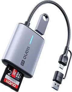 llano 3 in 1 SD/TF/USB Card Reader, High-Speed 312MB/s with Dual USB A&C