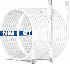 240W USB C to C Charging Cable 6ft, Type C to C Fast Charger Cord Long for Apple iPhone Duo/18 Pro Max/17 Air/16 Pro Max/15 Plus, MacBook Pro 2023/2022/2021,iPad 12.9/11 inch/Mini/Air,Samsung Galaxy - Image 1