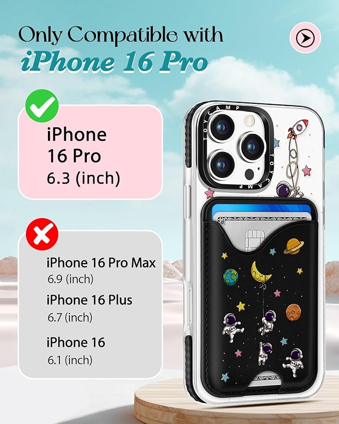 Toycamp for iPhone 16 Pro Case - Compatible with Magsafe Credit Card Holder Wallet Magnetic Cute Women Teen Girls Kawaii Girly Unique Man Boys Design Phone Cover for Apple 16 Pro 6.1"