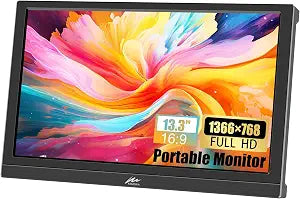 Kenowa Portable Monitor 13.3 Inch HD 1366x768 LED Screen Small HDMI Monitor