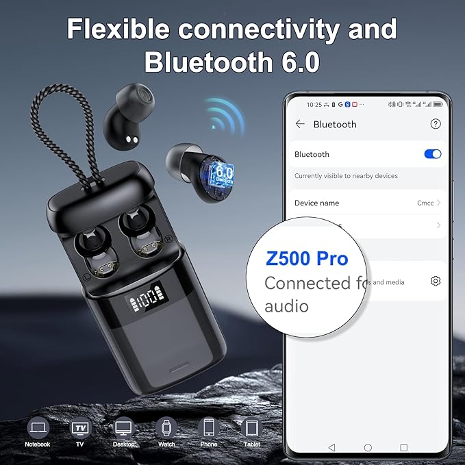 Sleep Earbuds Bluetooth 6.0 in Ear, 2026 Mini Sleep Headphones with Sleep Monitor and APP, Small Earplugs for Side Sleepers, 48H Playtime Sleep Earphones with Sleep Mode, Deep Black