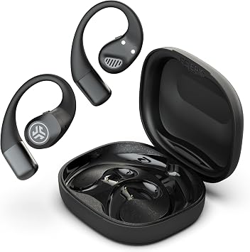 JLab Epic Open Sport Earbuds, Black, Wireless Open-Ear Audio Freedom Effortless Fit, Safe Listening, Bluetooth Multipoint, Customize with the App