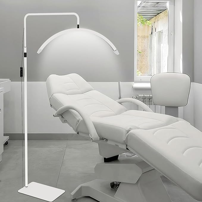 Hi_friend 23 inch Half Moon Lamp, Portable Esthetician Lash Light for Lash Tech, Bright Eyelash Extension Arched LED Floor Light, Lashing Lamp for Beauty, Skincare, Lashes (White)