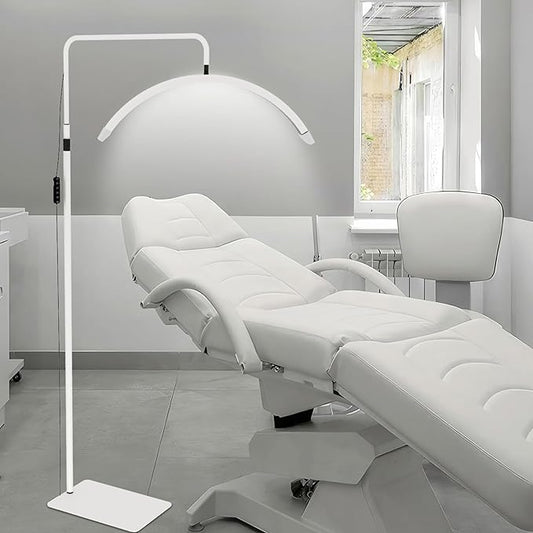 Hi_friend 23 inch Half Moon Lamp, Portable Esthetician Lash Light for Lash Tech, Bright Eyelash Extension Arched LED Floor Light, Lashing Lamp for Beauty, Skincare, Lashes (White)