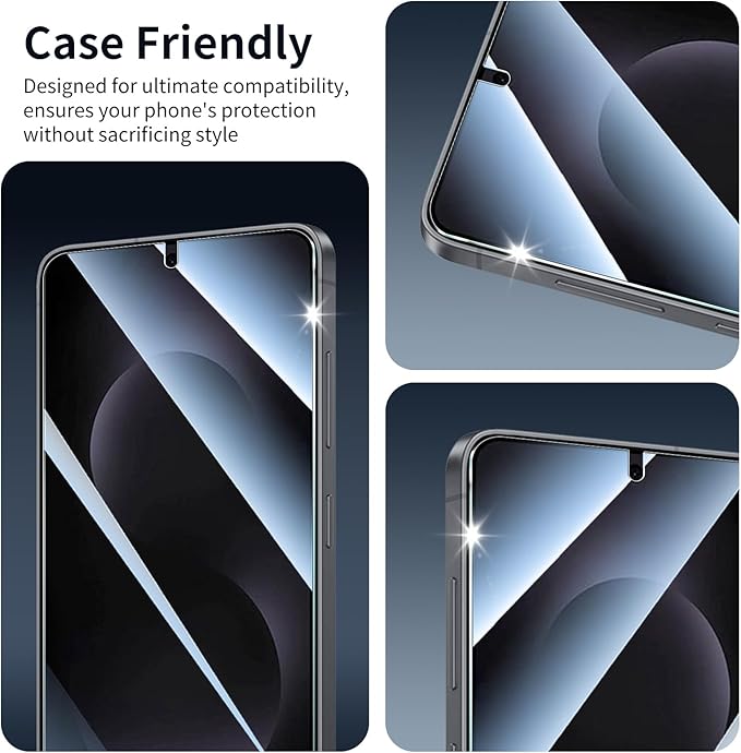 3*Screen Protector and 3*Camera Lens Protector for Samsung Galaxy S25 Edge with a Installation Alignment Aid, Double Shatterproof HD Tempered Glass Film, [9H Hardness][Anti-Shatter][Anti-Scratch]