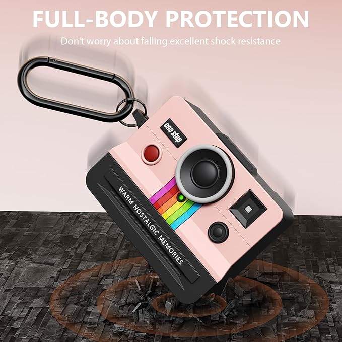 VISOOM Retro Case for AirPods Pro 2 Case Cute Cover Women,Pink Airpod Pro Cases Silicone Air iPods Pro 2 1 Generation Case with Cleaner Kit Compatible with Apple Airpods Pro 2nd 1st Gen