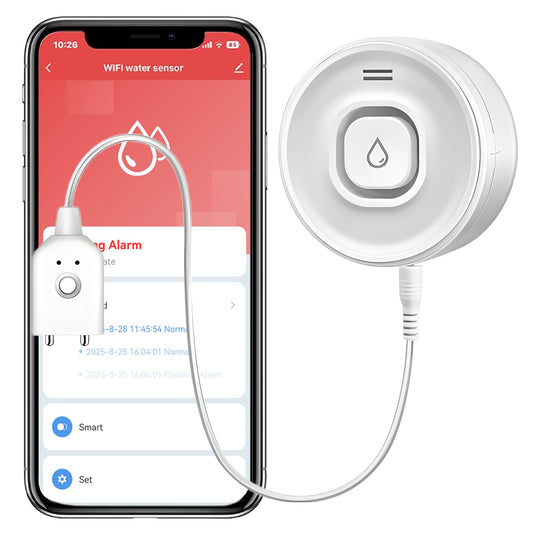 Smart Water Leak Detector: WiFi Water Sensor with 100dB Alarm & App Alerts