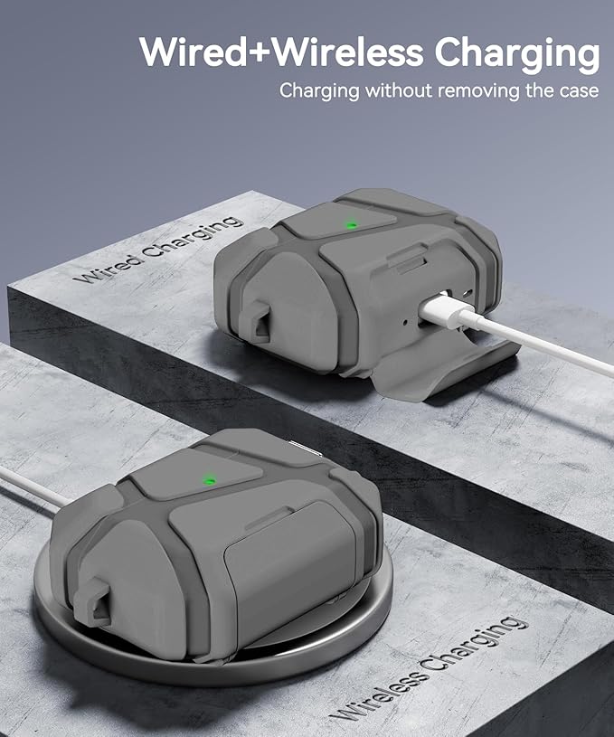 for AirPods Pro 3rd Case (2025 New),Secure Lock & Phone Stand Design Compatible with Airpods Pro 3 Generation Cover with Cleaner Kit-Grey