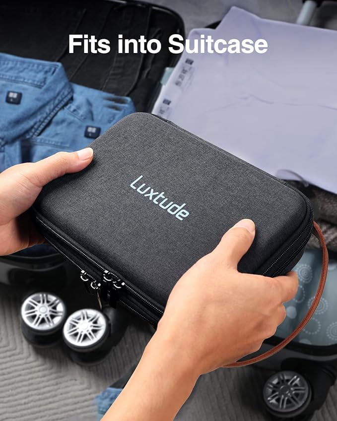 Luxtude Electronics Organizer Travel Case, Portable Tech Organizer for Working/Travelling, Sturdy Hard Shell Zipper Cases for Electronics/Charger/Mouse/Hard Drive, Case Only