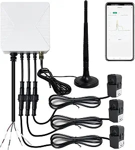 Smart WIFi Energy Monitor with 3 * 80A Clamp, Home Power Monitor Track Electricity in Real Time,WIFi Meter Solar/Net Metering, Home Energy Automation and Control