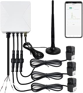 Smart WIFi Energy Monitor with 3 * 80A Clamp, Home Power Monitor Track Electricity in Real Time,WIFi Meter Solar/Net Metering, Home Energy Automation and Control