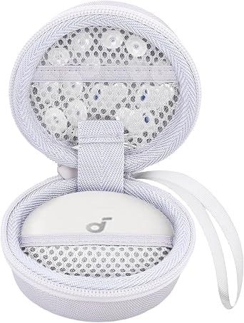 khanka Hard Travel Case for Anker Soundcore Sleep A30/A20 Earbuds,White