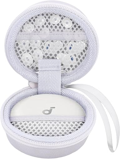 khanka Hard Travel Case for Anker Soundcore Sleep A30/A20 Earbuds,White