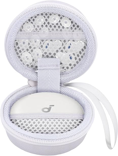 khanka Hard Travel Case for Anker Soundcore Sleep A30/A20 Earbuds,White