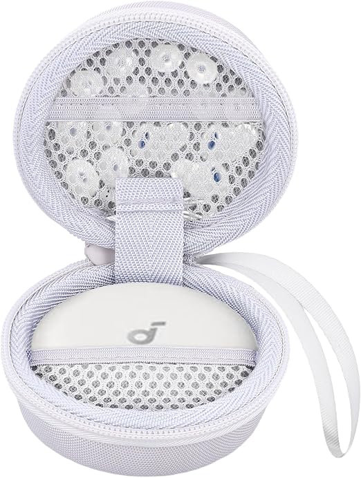 khanka Hard Travel Case for Anker Soundcore Sleep A30/A20 Earbuds,White