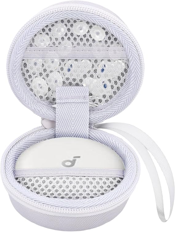 khanka Hard Travel Case for Anker Soundcore Sleep A30/A20 Earbuds,White