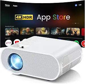 HOMPOW 4K Projector with WiFi and Bluetooth, 1500 ANSI Google TV Projector