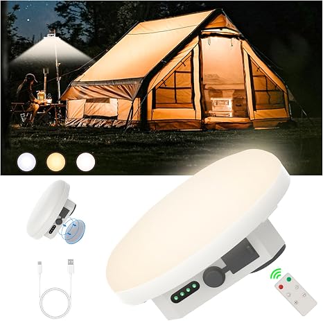 Camping Tent Light LED Rechargeable Portable Hanging Lantern with Remote