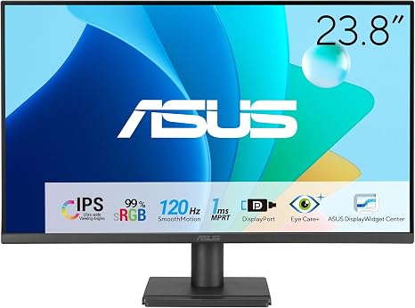 ASUS VA249QG 24 Inch 1080P 120Hz Eye Care Gaming Monitor, HDMI, DisplayPort