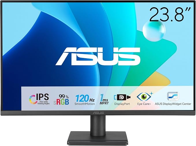 ASUS VA249QG 24 Inch 1080P 120Hz Eye Care Gaming Monitor, HDMI, DisplayPort