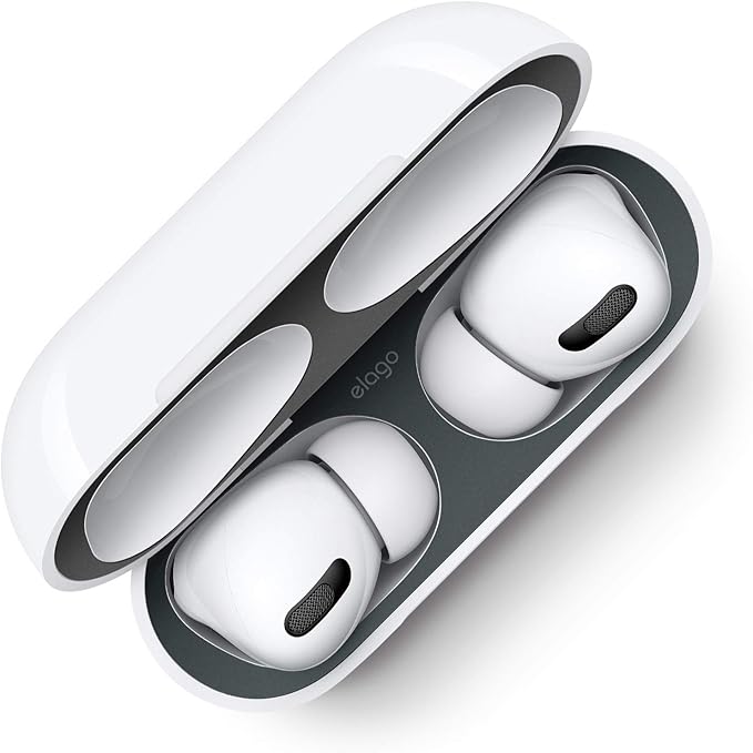 elago Dust Guard Compatible with AirPods Pro (1&2) - Anti-Dust Film, Protects from Iron/Metal Dust (1 Set, Dark Grey) [US Patent Registered]