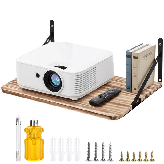Wall Mounted Bracket for Projector （16.54 * 11.02 * 0.67 ） Router Wall Mount Floating Shelf,Projector Mount Rack Holder,Modem Cable Box for Xbox Series PS5 PS4 Wood SS1 etc