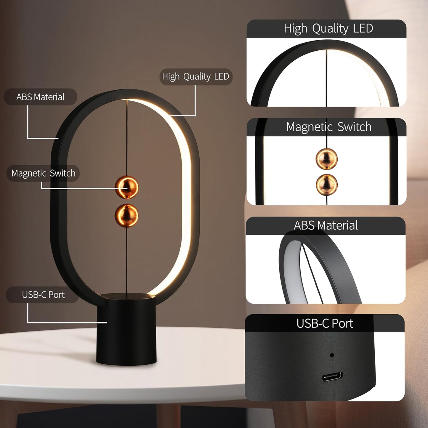 Magnetic Levitation Desk Lamp – Floating LED Ambient Light for Home & Office