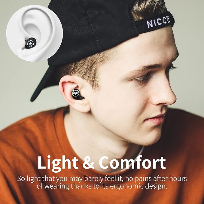 Wireless Earbuds Bluetooth, Wireless Earbuds for Kids Bluetooth 5.1 Waterproof in-Ear Headphones with Mic and Charging Case, Deep Bass Touch Control 36H Playtime Headset for School.