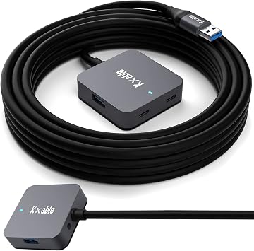 Upgrade USB Extension Cable 15FT with 4-Port (2 A + 2 C), Long USB 3.0 Type-A Extender Cord, Y Splitter Hub, Type-A Male to A-Female + C-Female Extender Cord - Image 2