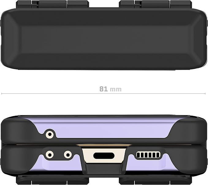 Ghostek Atomic Slim Samsung Z Flip 5 Case - Clear Back with Purple Aluminum Bumper, Shockproof & Dual Layer Protective Phone Case, Limited Edition Color for 2023 Galaxy Z Flip 5 Case (6.7") (Purple)