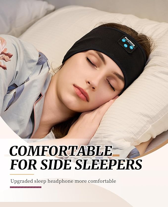 Perytong 2-Pack Sleeping Headphones, Headband Headphones with Ultra-Thin HD Stereo Speaker, Bluetooth Headband for Sports, Workouts, Insomnia, Yoga, Air Travel, Meditation