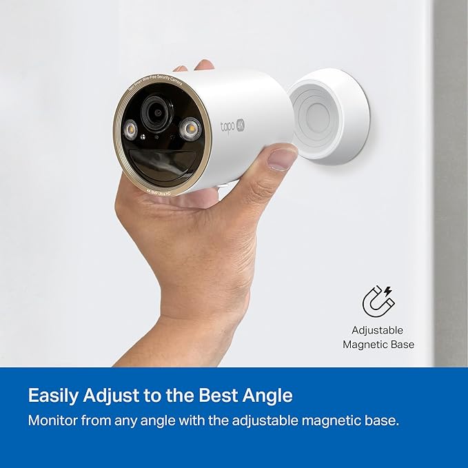 Smart Security Tapo 4K Ultra HD Outdoor Battery Security Camera – Up to 200 Day Battery, Free Person/Vehicle Detection, Starlight Color Night Vision, Works w/Alexa and Google Assistant, MagCam 4K